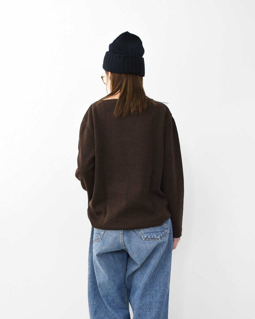 SAINT JAMES [セントジェームス 正規販売店] CACAO [00jc182-ca]  ダブルフェイスセーター・ミックスブラウン・MEN'S / LADY'S [2025AW]