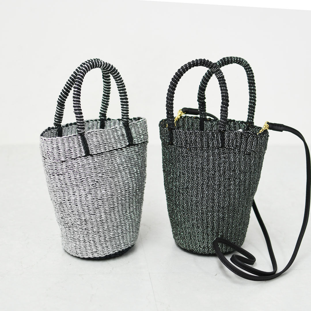 BAGMATI [バグマティ] メタリック2wayカゴバッグ [BBK25-SS13] かごバッグ・2wayバッグ・ハンドバッグ・ショルダーバッグ・メタリック・MEN'S / LADY'S [2026SS]