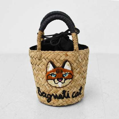 BAGMATI [バグマティ] アニマル刺繍ミニカゴバッグ [BBK26-SS45] カゴバッグ・刺繍・アニマル・猫・ハンドバッグ・LADY'S [2026SS]