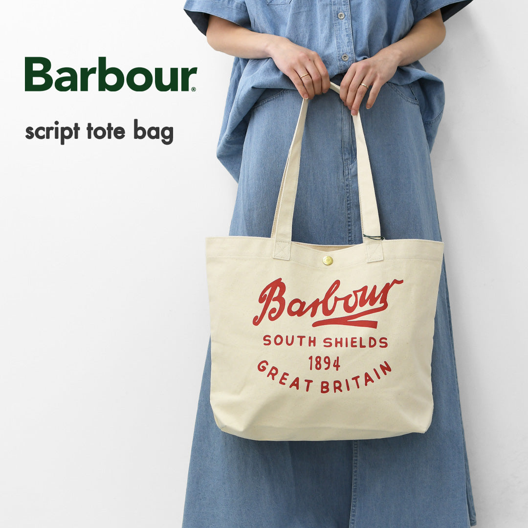 Barbour [バブアー] script tote bag  [UBA0752] スクリプト ロゴトートバッグ・トートバッグ・コットンキャンバス・ロゴバッグ・綿・MEN'S / LADY'S [2026SS]