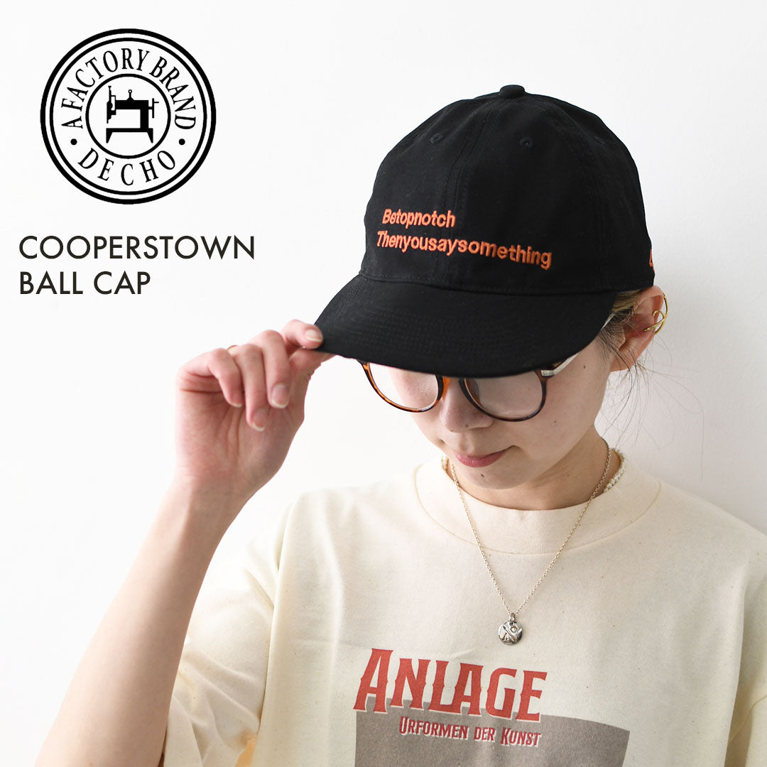 DECHO [デコー] COOPERSTOWN BALL CAP[2-9sd26] クーパーズタウン ボールキャップ・ボールキャップ・オールドスタイル・キャンプ・アウトドア・ロゴ刺繍・MEN'S / LADY'S [2026SS]