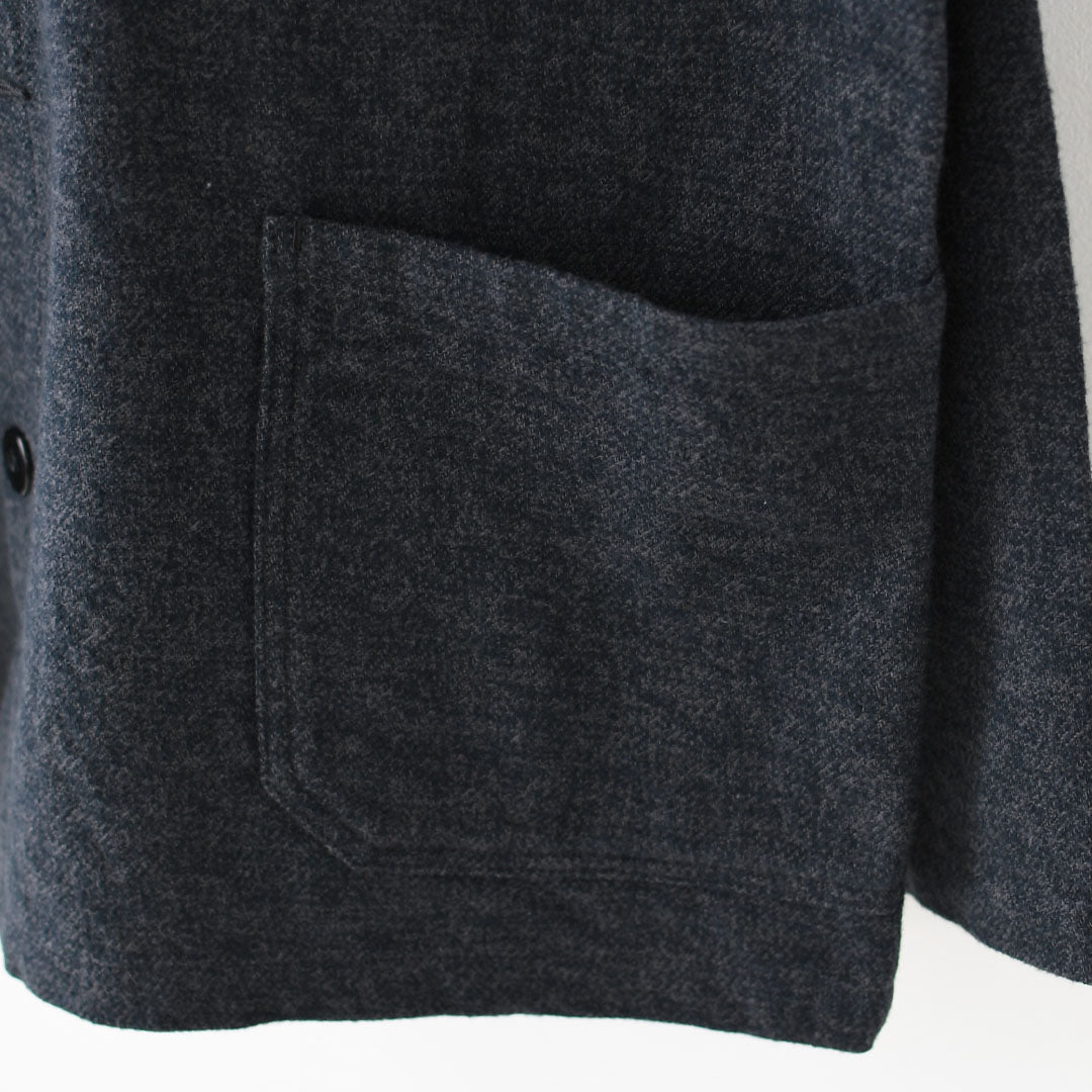 DELICIOUS [デリシャス] Cotton Tweed Collarless Jacket [DB4176] コットン ツイード カラーレス ジャケット・ノーカラージャケット・3つ杢コットンツイード・ゆったりシルエット・MEN'S / LADY'S  [2026AW]