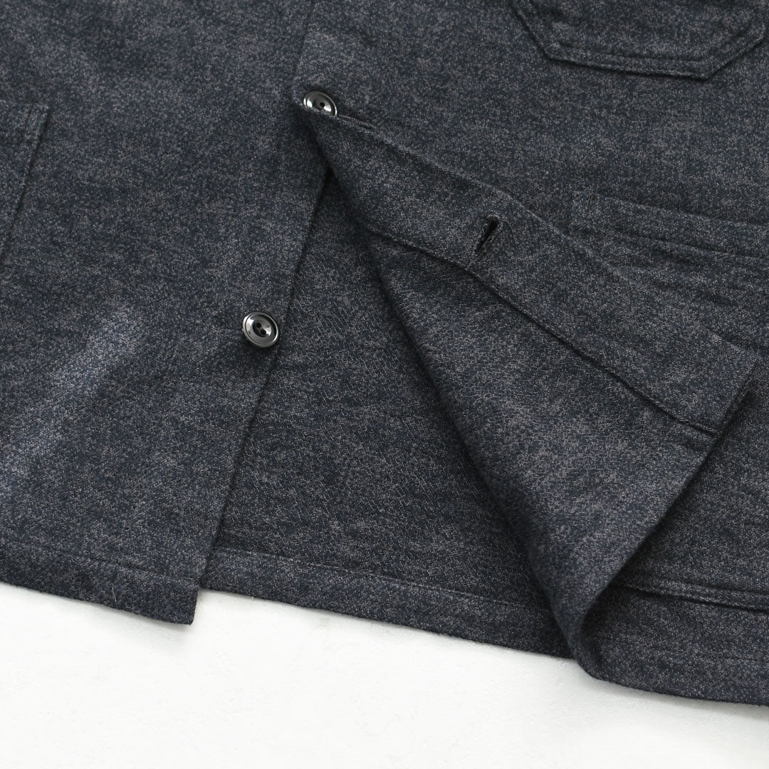 DELICIOUS [デリシャス] Cotton Tweed Collarless Jacket [DB4176] コットン ツイード カラーレス ジャケット・ノーカラージャケット・3つ杢コットンツイード・ゆったりシルエット・MEN'S / LADY'S  [2026AW]