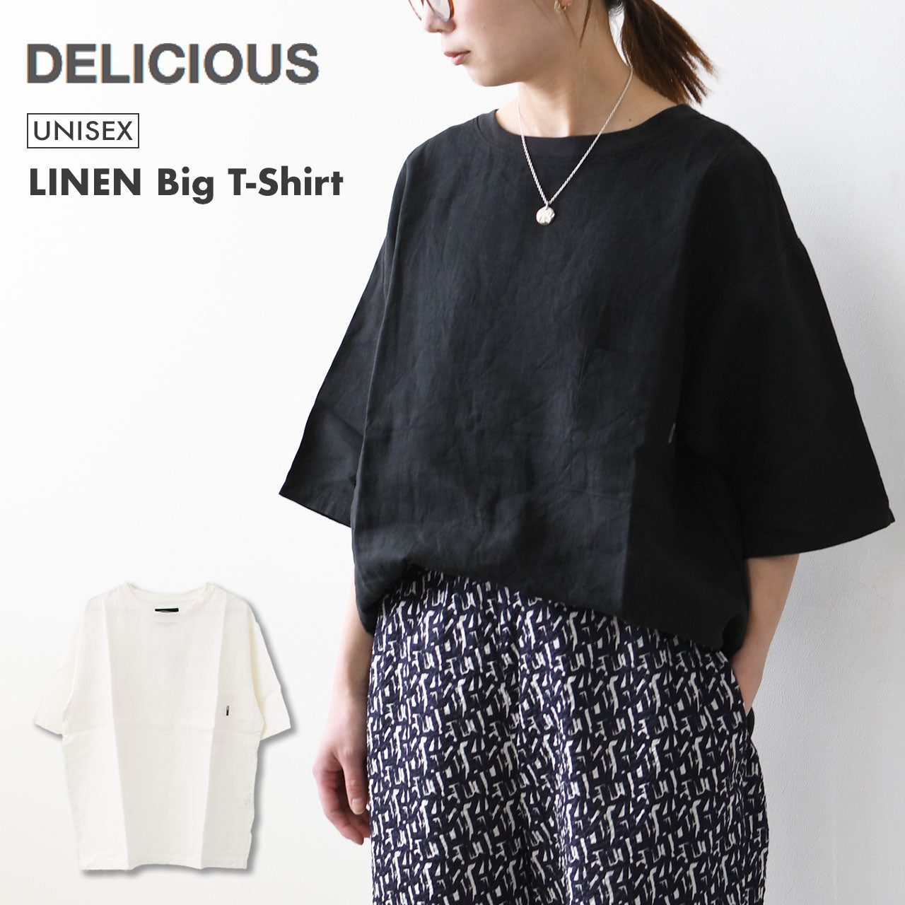 DELICIOUS [デリシャス] LINEN Big T-Shirt  [DC20083] リネンビッグT-シャツ [2025SS]