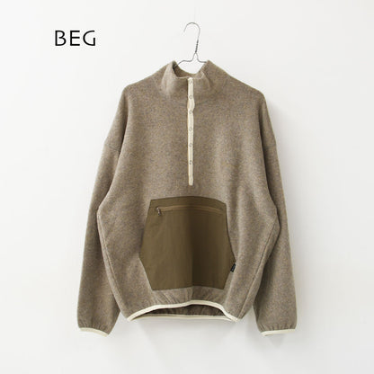 DELICIOUS [デリシャス] Fleece Snap Pullover [DC9867] フリーススナッププルオーバー・プルオーバー・フリース・スナップT・カンガルーポケット・ワイドシルエット・ハイネック・MEN'S / LADY'S [2026AW]