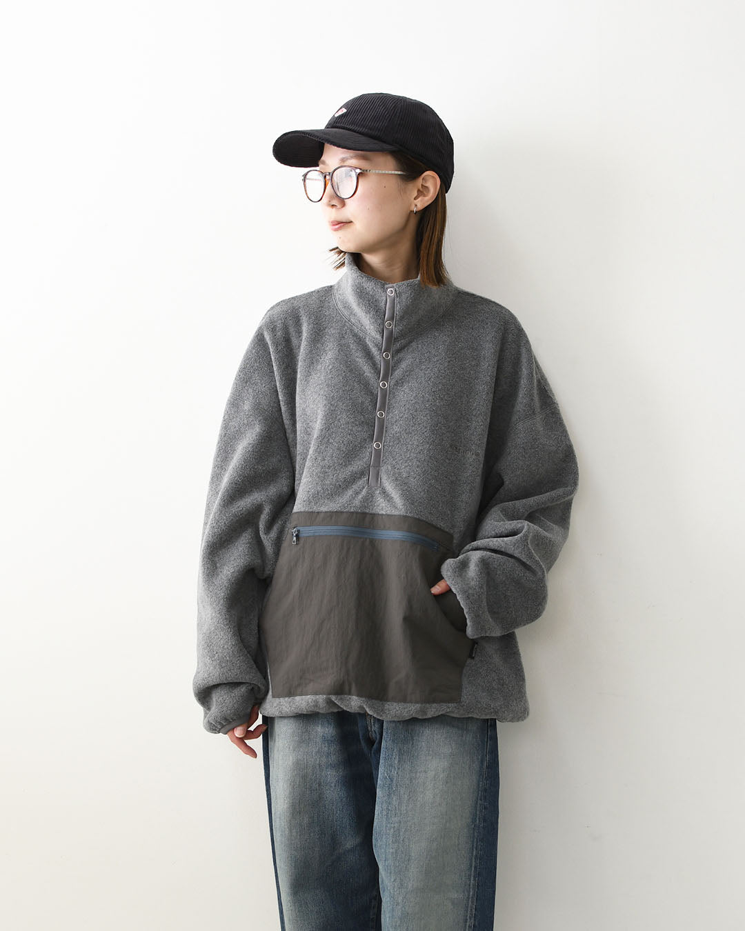 DELICIOUS [デリシャス] Fleece Snap Pullover [DC9867] フリーススナッププルオーバー・プルオーバー・フリース・スナップT・カンガルーポケット・ワイドシルエット・ハイネック・MEN'S / LADY'S [2026AW]