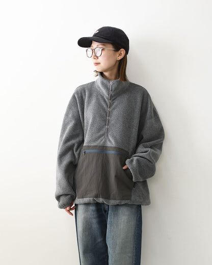 DELICIOUS [デリシャス] Fleece Snap Pullover [DC9867] フリーススナッププルオーバー・プルオーバー・フリース・スナップT・カンガルーポケット・ワイドシルエット・ハイネック・MEN'S / LADY'S [2026AW]