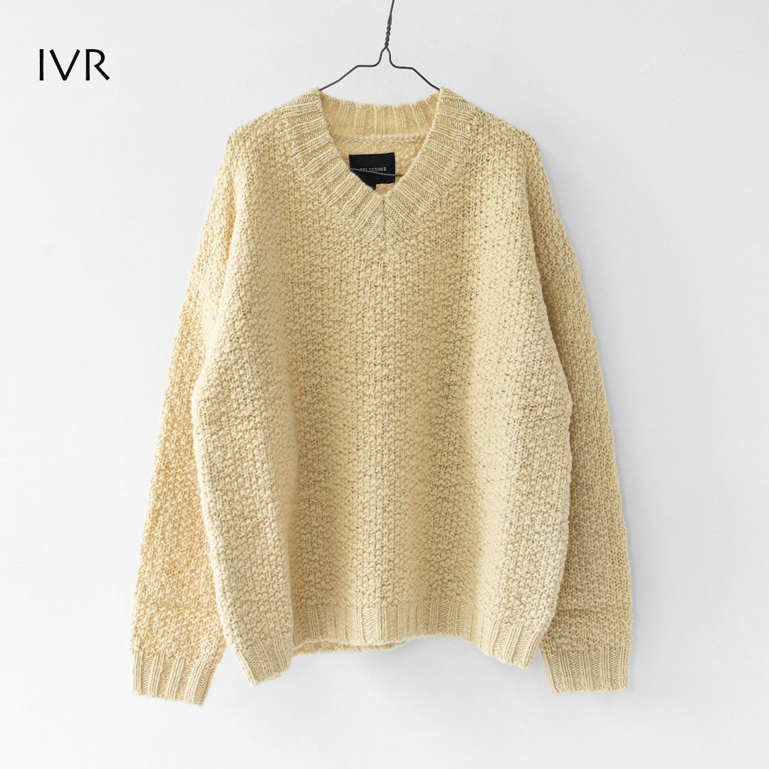 DELICIOUS [デリシャス] V-neck Wool Knit Slub Yarn [DN7602] Vネックウールニットスラブヤーン・Vネックニット・ウールニット・スラブニット・ニット・セーター・MEN'S / LADY'S [2025AW]