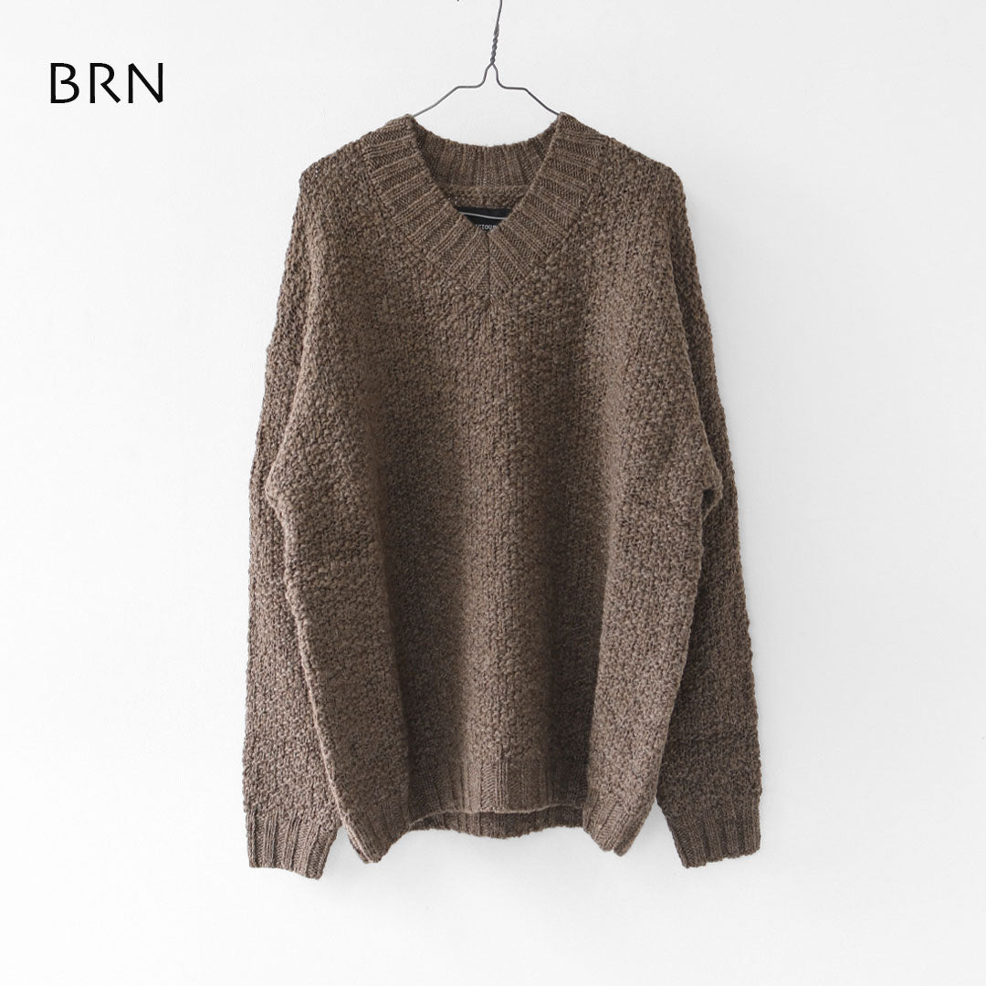 DELICIOUS [デリシャス] V-neck Wool Knit Slub Yarn [DN7602] Vネックウールニットスラブヤーン・Vネックニット・ウールニット・スラブニット・ニット・セーター・MEN'S / LADY'S [2025AW]