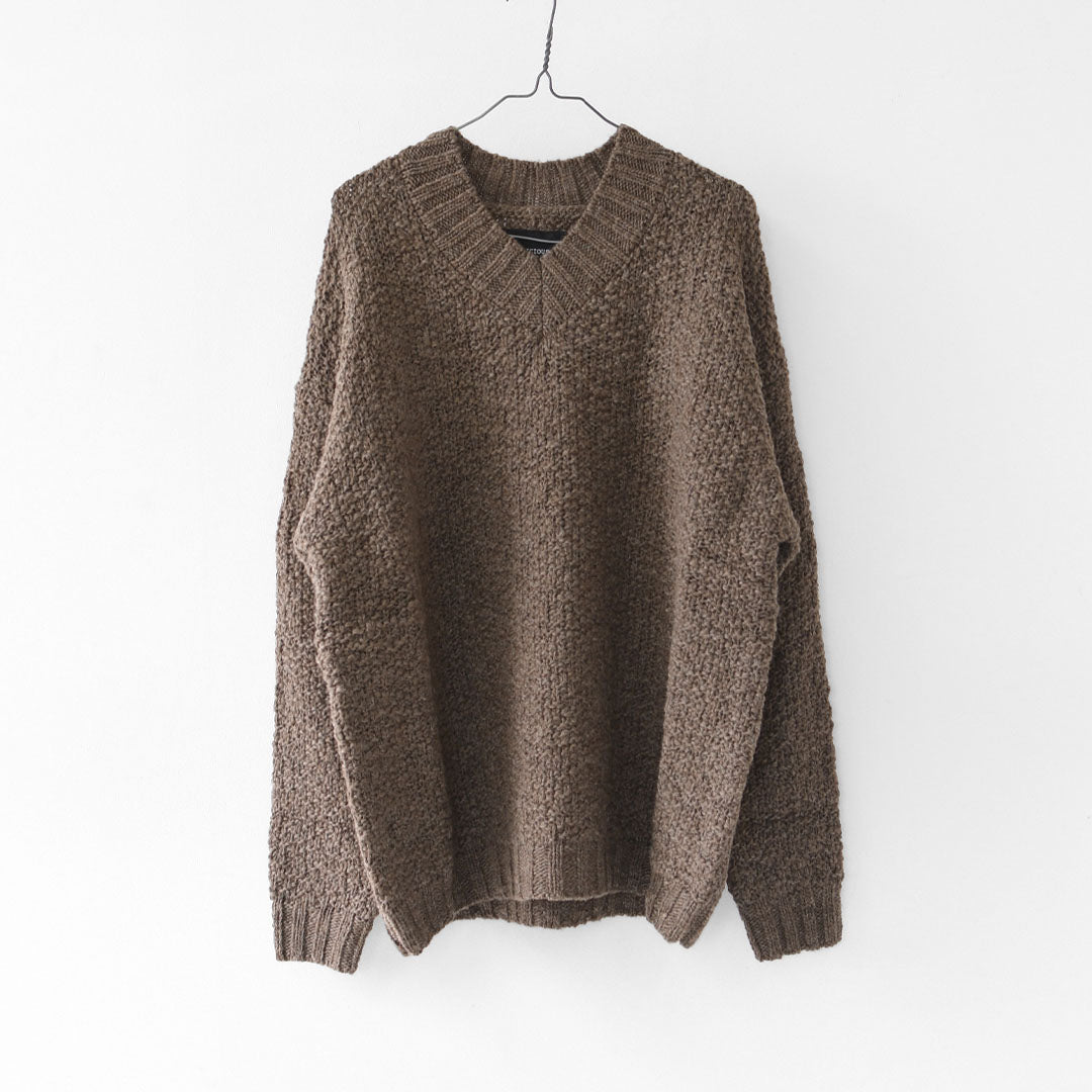 DELICIOUS [デリシャス] V-neck Wool Knit Slub Yarn [DN7602] Vネックウールニットスラブヤーン・Vネックニット・ウールニット・スラブニット・ニット・セーター・MEN'S / LADY'S [2025AW]