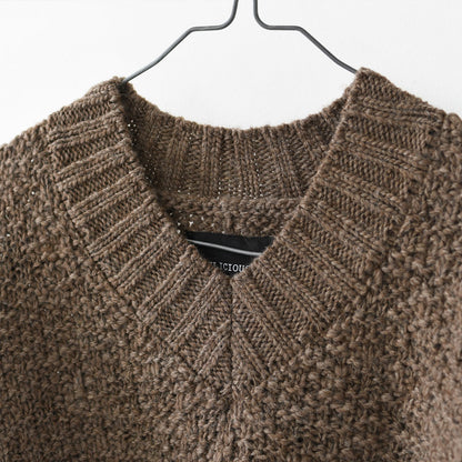 DELICIOUS [デリシャス] V-neck Wool Knit Slub Yarn [DN7602] Vネックウールニットスラブヤーン・Vネックニット・ウールニット・スラブニット・ニット・セーター・MEN'S / LADY'S [2025AW]