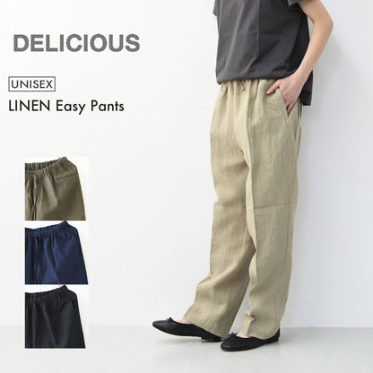 DELICIOUS [デリシャス] LINEN Easy Pants [DP83083] リネンイージーパンツ・イージーパンツ・フレンチリネン・麻パンツ・テーパードシルエット・MEN'S / LADY'S [2026SS]