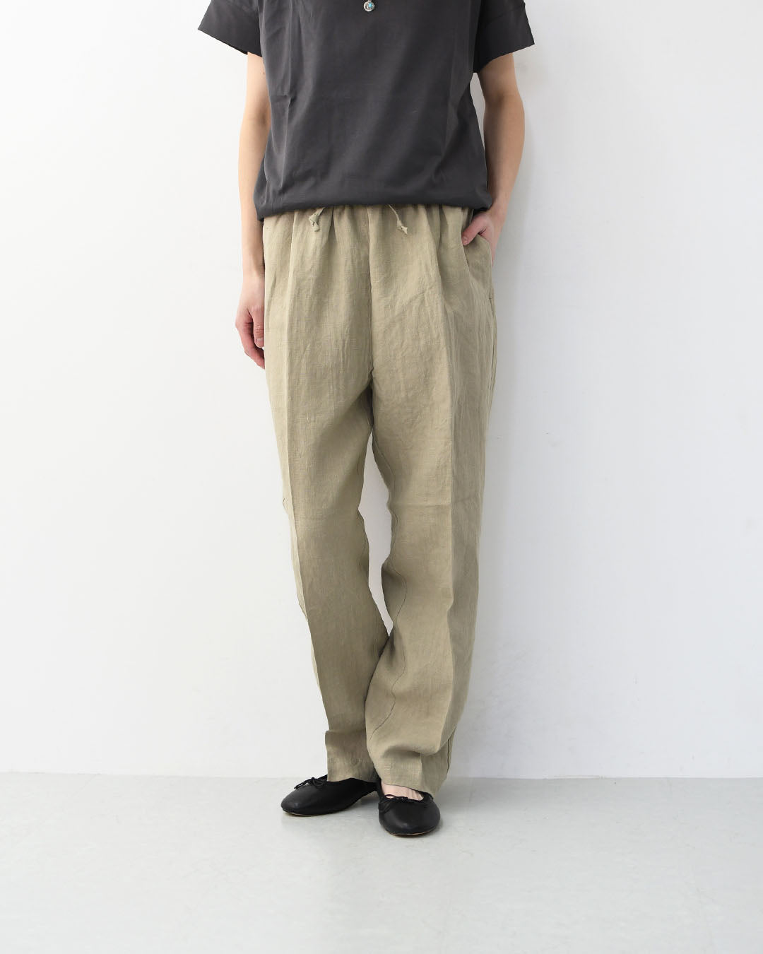 DELICIOUS [デリシャス] LINEN Easy Pants [DP83083] リネンイージーパンツ・イージーパンツ・フレンチリネン・麻パンツ・テーパードシルエット・MEN'S / LADY'S [2026SS]