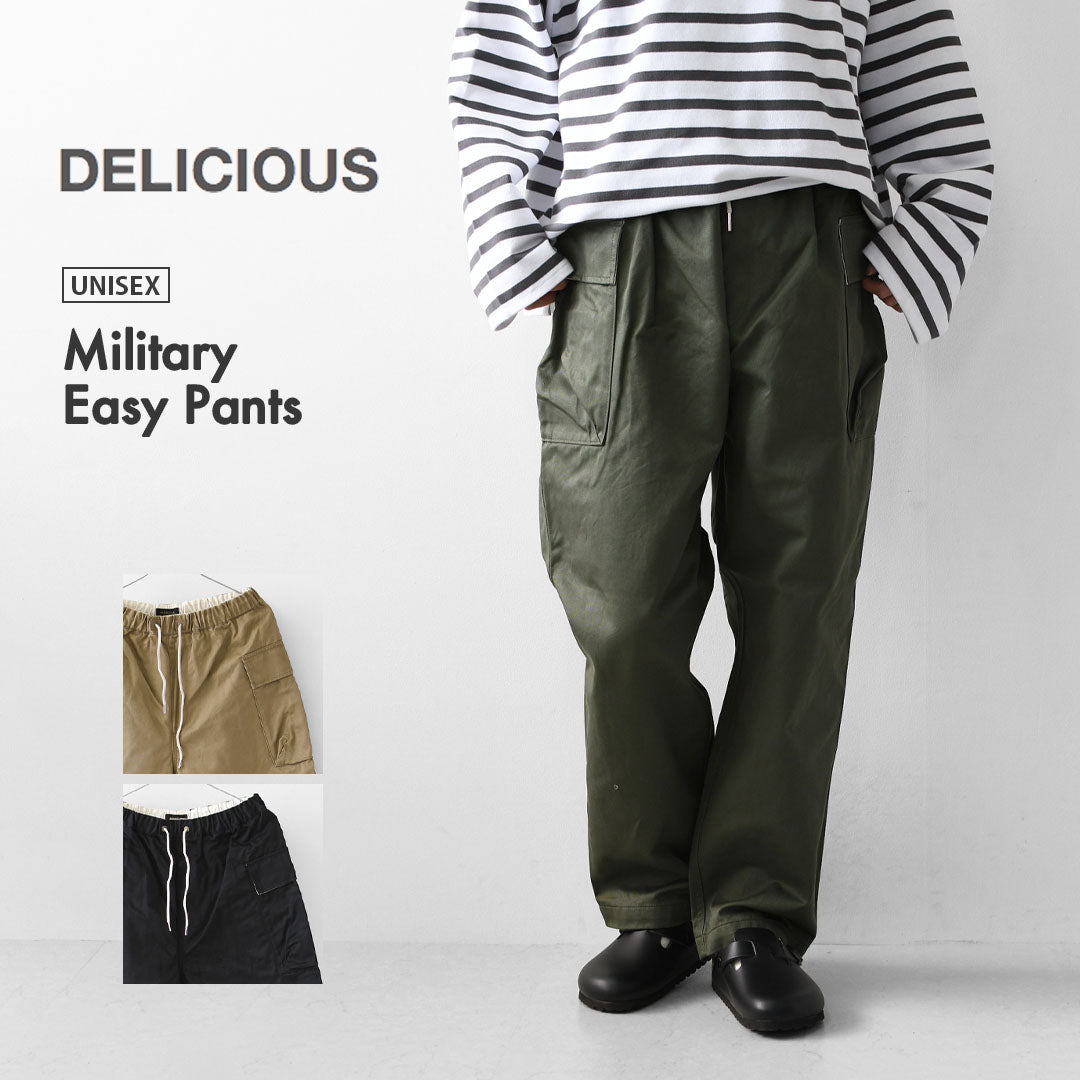 DELICIOUS [デリシャス] Military Easy Pants [DP9777] アーバンミリタリートラウザーズ・タックパンツ・ツータック・フォーマル・きれい目パンツ・スラックス・センタープレス・MEN'S [2026AW]
