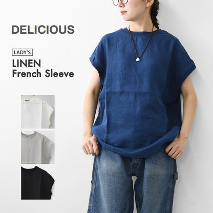 DELICIOUS [デリシャス] LINEN French Sleeve  [DS53501] リネンフレンチスリーブ・麻・半袖・ゆったりシルエット・LADY'S [2026SS]
