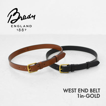 Brady [ブレディ] WEST END BELT 1in-GOLD [west-e-belt] ウエストエンドベルト・レザーベルト・シンプルなベルト・英国ブライドルレザー・MEN'S / LADY'S [2025AW]