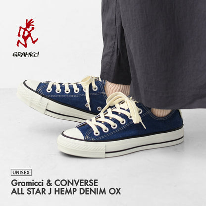 Gramicci [グラミチ] Gramicci & CONVERSE ALL STAR J HEMP DENIM OX / GRAMICCI [31317930] グラミチ×コンバース オールスター J ヘンプ デニム オックス・スニーカー・アウトドア・タウンユース・MEN'S / LADY'S [2026SS]
