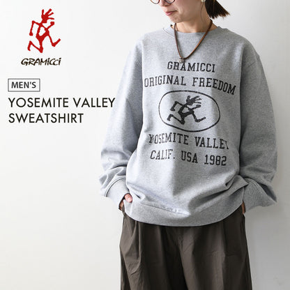 Gramicci [グラミチ] YOSEMITE VALLEY SWEATSHIRT [g6fm-j092] ヨセミテ バレー スウェットシャツ・グラフィック・クルーネック・プルオーバー・グラフィックプリント・MEN'S [2026AW]