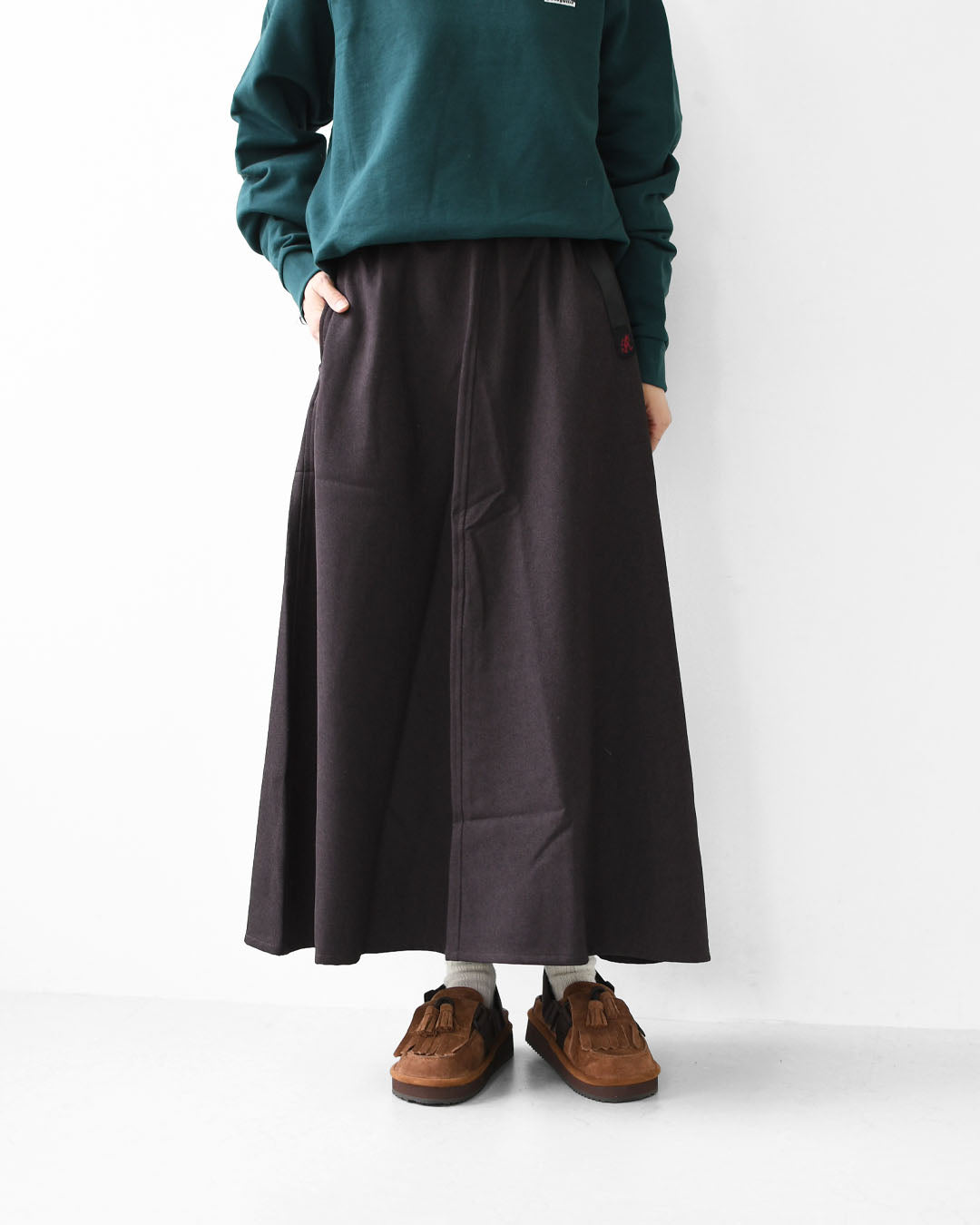 Gramicci [グラミチ] WOOL LIKE FLARE SKIRT [GLSK5-FJP001] ウールライクフレアスカート・フレアスカート・ロングスカート・LADY'S [2025AW]