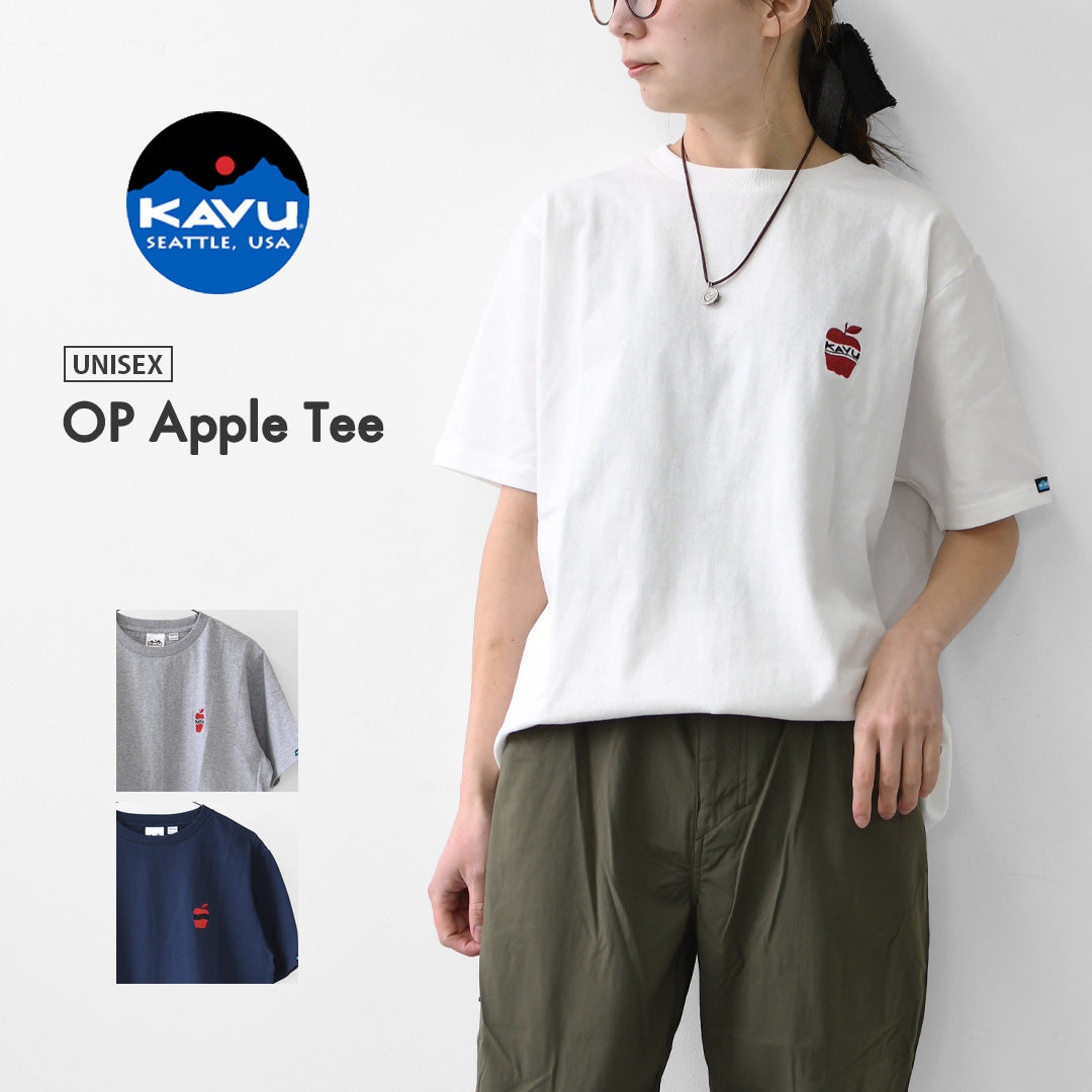 KAVU [カブー] OP Apple Tee [19822425] ワンポイント アップル Tシャツ・Tシャツ・半袖・キャンプ・登山・アウトドア・フェス・ショートスリーブ・コットンTee・MEN'S / LADY'S [2026SS]