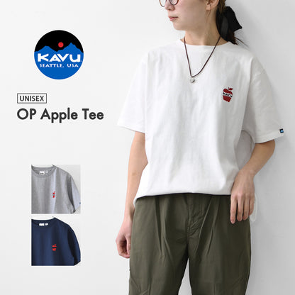KAVU [カブー] OP Apple Tee [19822425] ワンポイント アップル Tシャツ・Tシャツ・半袖・キャンプ・登山・アウトドア・フェス・ショートスリーブ・コットンTee・MEN'S / LADY'S [2026SS]