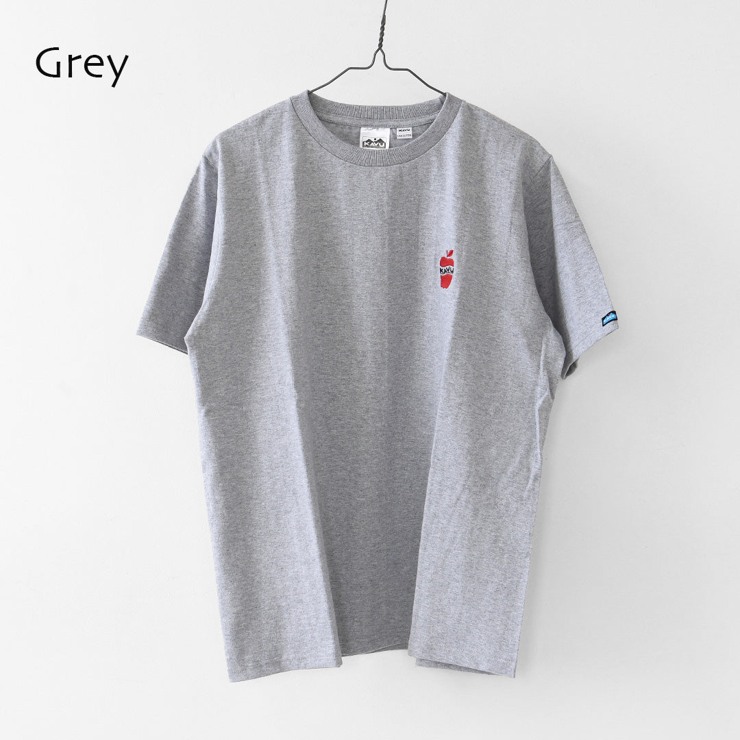 KAVU [カブー] OP Apple Tee [19822425] ワンポイント アップル Tシャツ・Tシャツ・半袖・キャンプ・登山・アウトドア・フェス・ショートスリーブ・コットンTee・MEN'S / LADY'S [2026SS]