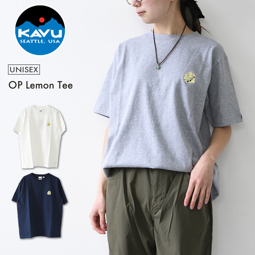 KAVU [カブー] OP Lemon Tee [19822426] ワンポイント レモン Tシャツ・Tシャツ・半袖・キャンプ・登山・アウトドア・フェス・ショートスリーブ・コットンTee・MEN'S / LADY'S [2026SS]