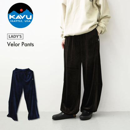 KAVU [カブー] Velor Pants [19822525] ウィメンズ ベロアパンツ・ワイドパンツ・イージーパンツ・ベロア素材・ゆったりシルエット・キャンプ・アウトドア・LADY'S [2026AW]