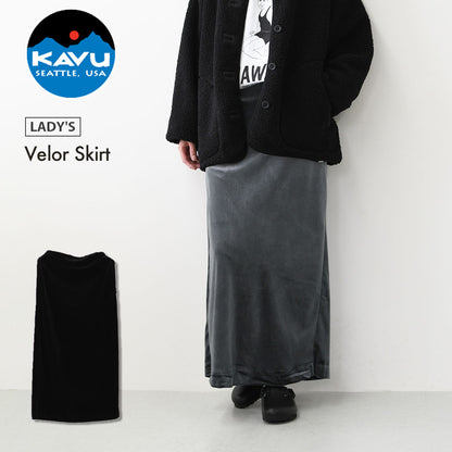 KAVU [カブー] Velor Skirt [19822527] ウィメンズ ベロアスカート・ロングスカート・ベロア素材・ナロースカート・Iラインスカート・キャンプ・アウトドア・LADY'S [2026AW]