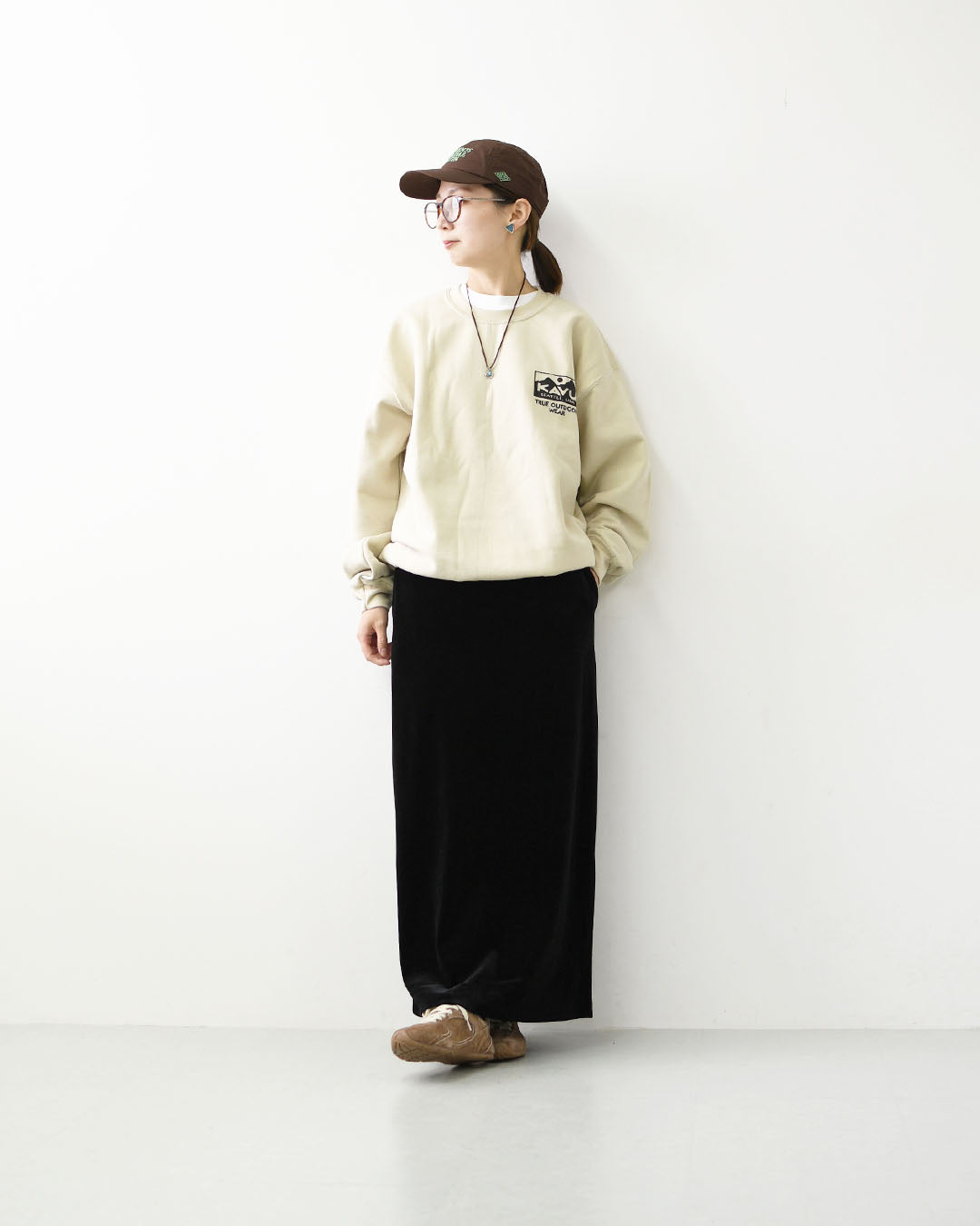 KAVU [カブー] Velor Skirt [19822527] ウィメンズ ベロアスカート・ロングスカート・ベロア素材・ナロースカート・Iラインスカート・キャンプ・アウトドア・LADY'S [2026AW]