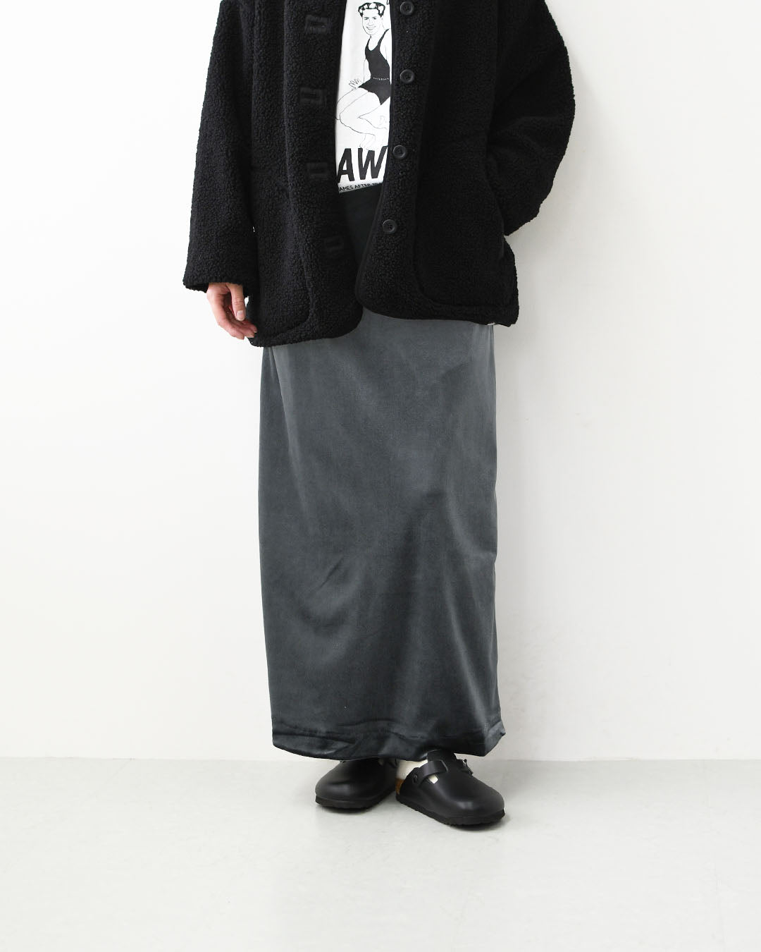 KAVU [カブー] Velor Skirt [19822527] ウィメンズ ベロアスカート・ロングスカート・ベロア素材・ナロースカート・Iラインスカート・キャンプ・アウトドア・LADY'S [2026AW]