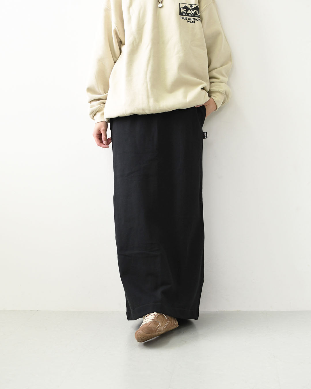 KAVU [カブー] Sweat Skirt [19822528] ウィメンズ スウェットスカート・ロングスカート・裏毛スカート・ナロースカート・Iラインスカート・キャンプ・アウトドア・LADY'S [2026AW]