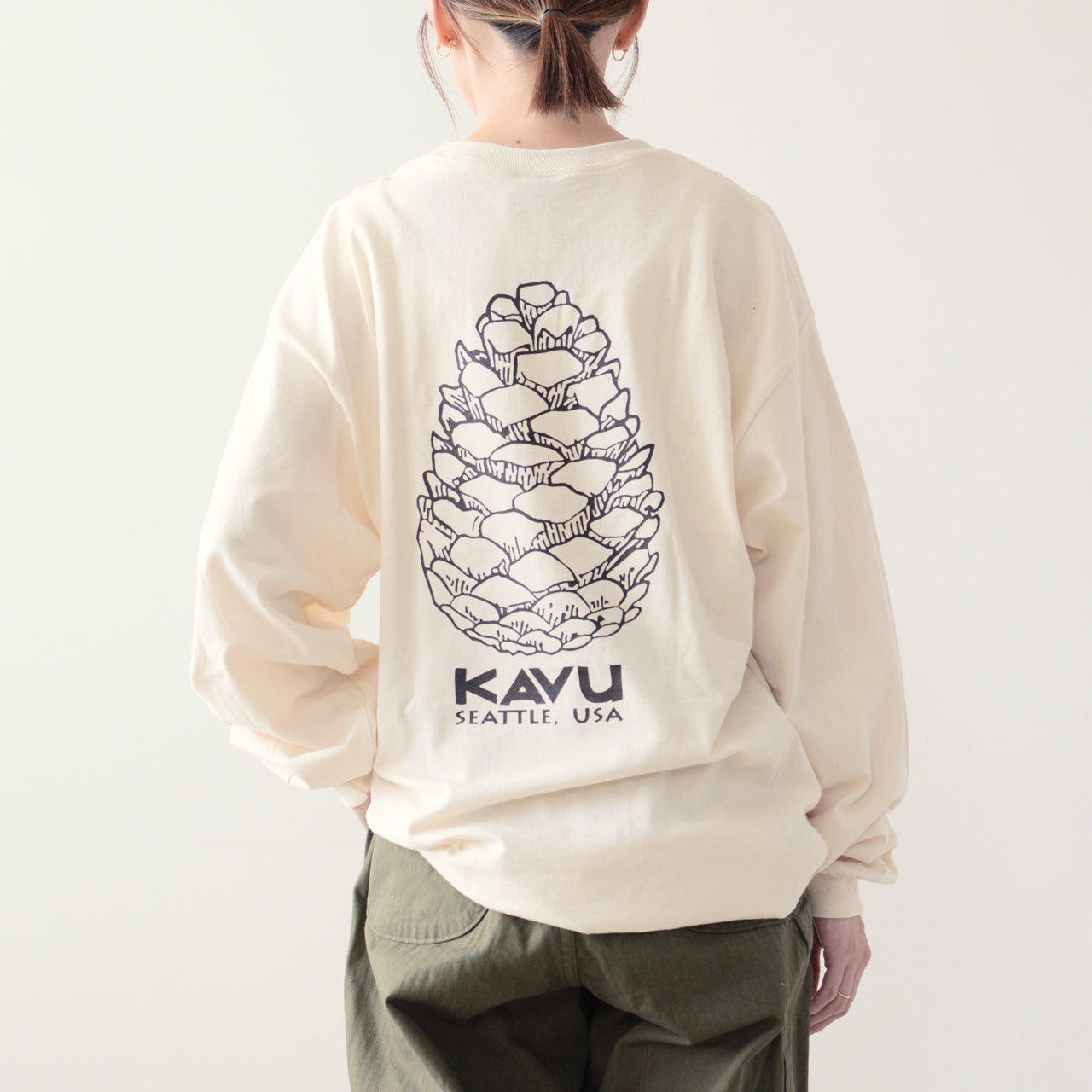 KAVU [カブー] Pinecone LS Tee [19823032] パインコーン ロングスリーブ Tシャツ [2024AW]