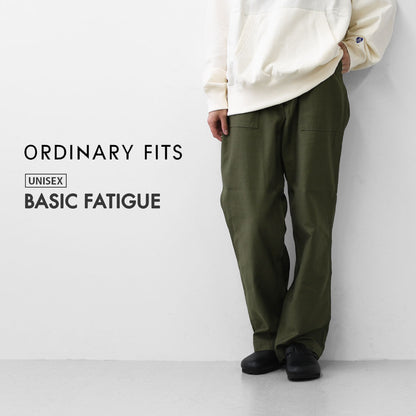 ordinary fits [オーディナリーフィッツ] BASIC FATIGUE [100] ベーシックファティーグ・テーパードシルエット・ワイドシルエット・バックサテン生地・オリーブドラブ・ユニセックス・MEN'S / LADY'S [2025AW]