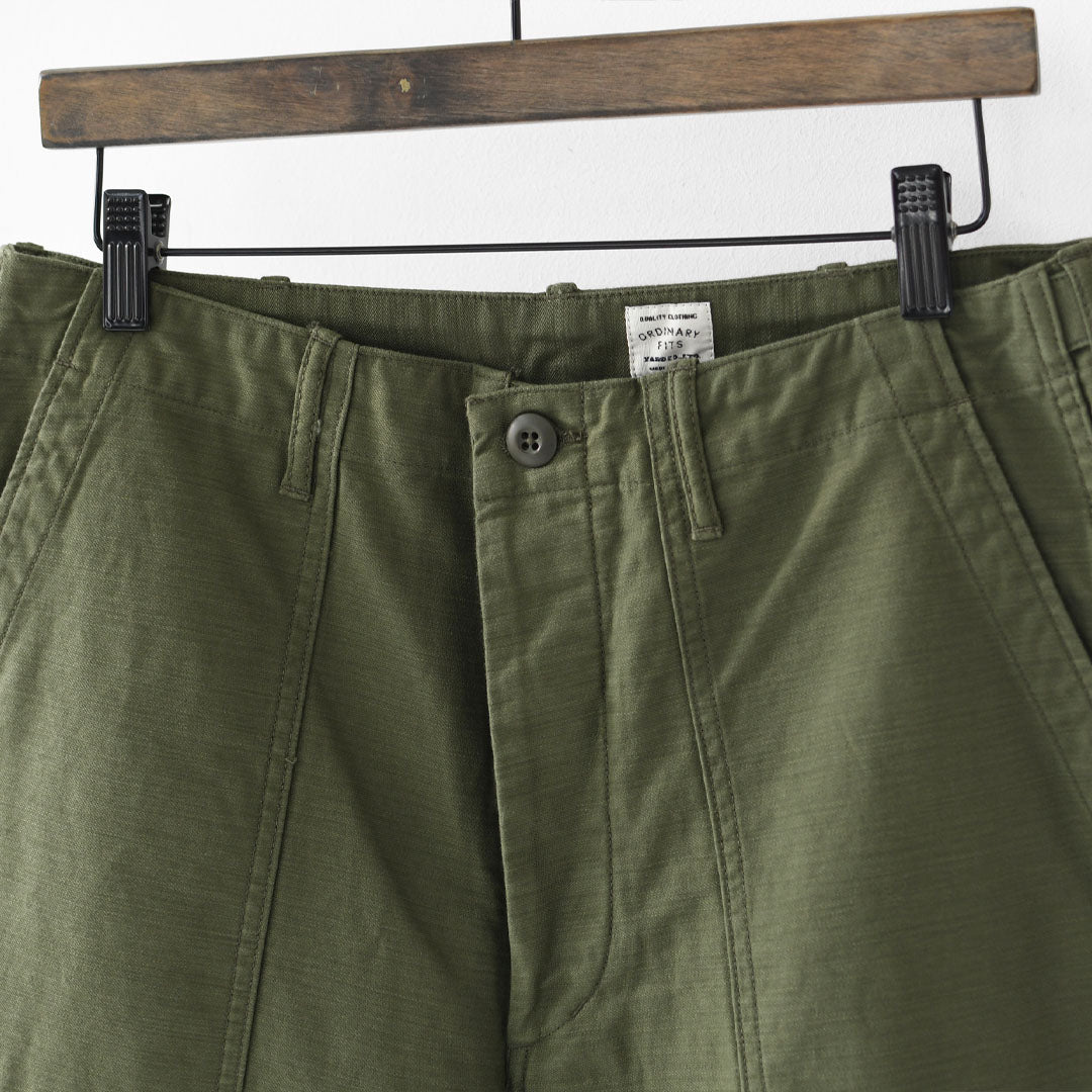 ordinary fits [オーディナリーフィッツ] BASIC FATIGUE [100] ベーシックファティーグ・テーパードシルエット・ワイドシルエット・バックサテン生地・オリーブドラブ・ユニセックス・MEN'S / LADY'S [2025AW]