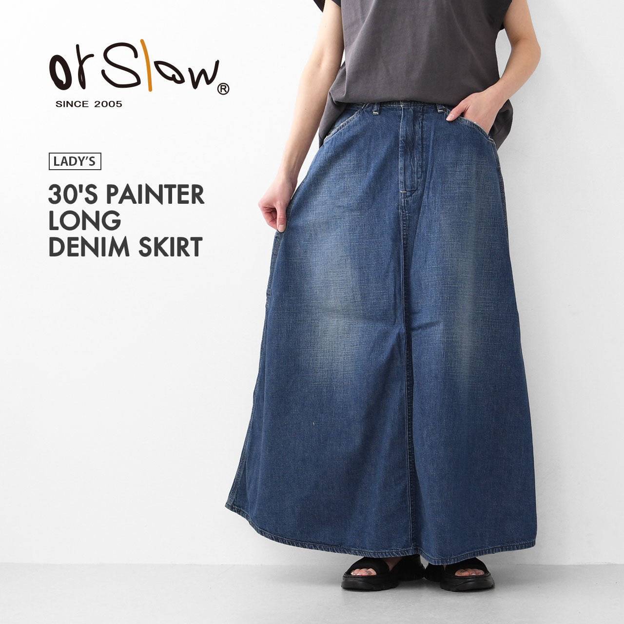 orslow  [オアスロウ] 30'S PAINTER LONG DENIM SKIRT [00-4127-95] 30'S ペインターロングデニムスカート  [2025SS]