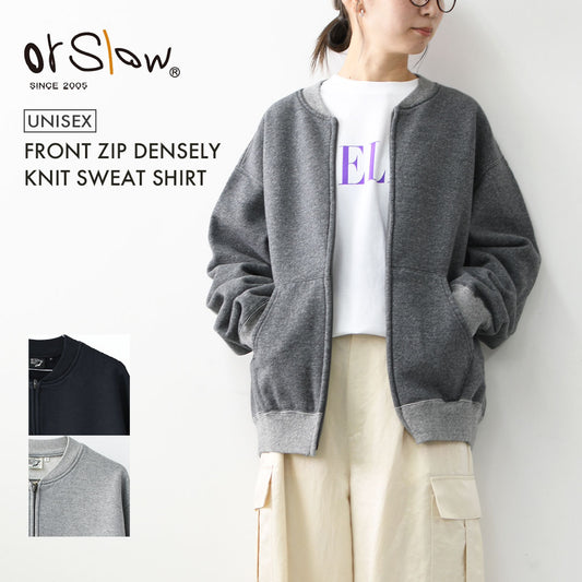 orslow [オアスロウ] FRONT ZIP DENSELY KNIT SWEAT SHIRT [01-0042-02 / 01-0042-60 / 01-0042-64] フロントジップデンスリーニットスウェットシャツ・スウェットジップカーディガン・デンスリーニット・裏起毛・ユニセックス・MEN'S / LADY'S [2025AW]