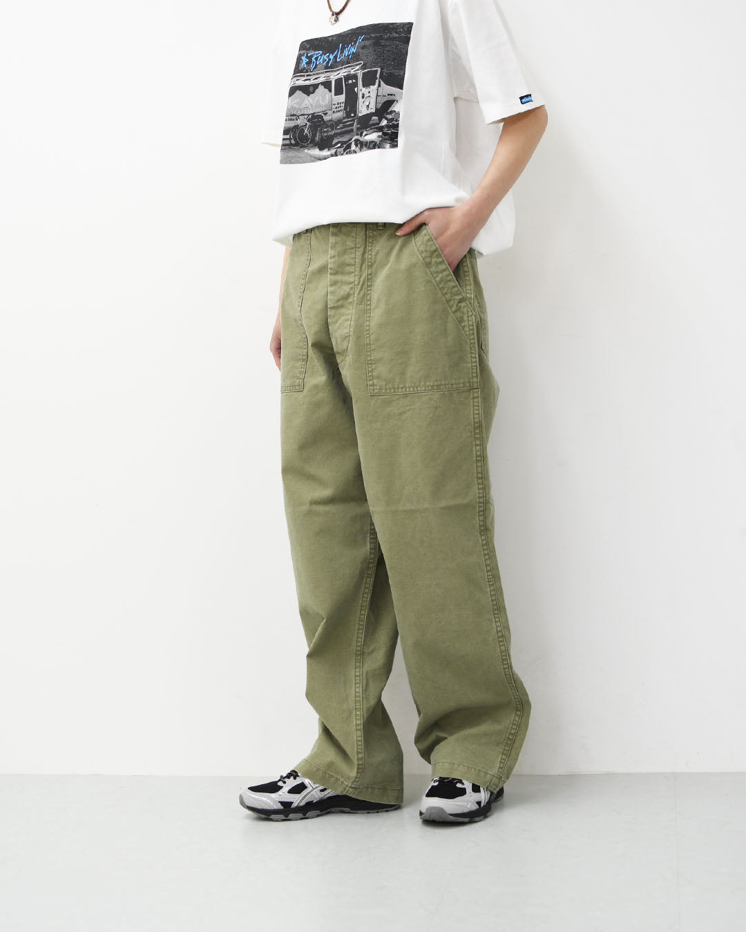 orslow [オアスロウ] SUMMER FATIGUE PANTS - GREEN -[01-5103-M16] サマーファティーグパンツ - グリーン -・ファティーグパンツ・ブラック・ムラ染め・ライトキャンバス生地・ワイドフィット・MEN'S / LADY'S [2026SS]