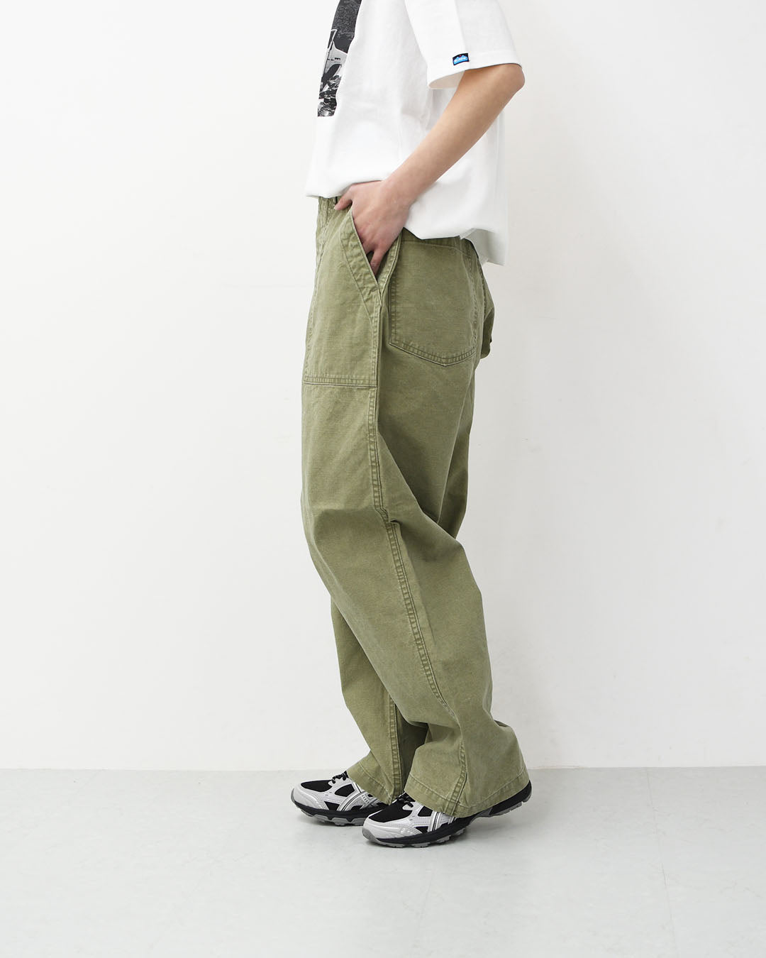 orslow [オアスロウ] SUMMER FATIGUE PANTS - GREEN -[01-5103-M16] サマーファティーグパンツ - グリーン -・ファティーグパンツ・ブラック・ムラ染め・ライトキャンバス生地・ワイドフィット・MEN'S / LADY'S [2026SS]