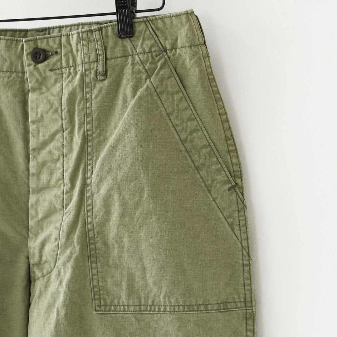 orslow [オアスロウ] SUMMER FATIGUE PANTS - GREEN -[01-5103-M16] サマーファティーグパンツ - グリーン -・ファティーグパンツ・ブラック・ムラ染め・ライトキャンバス生地・ワイドフィット・MEN'S / LADY'S [2026SS]