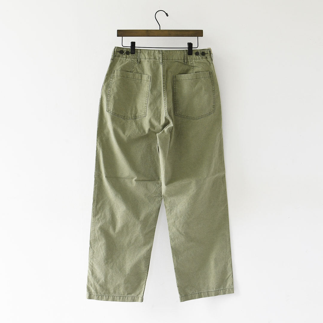 orslow [オアスロウ] SUMMER FATIGUE PANTS - GREEN -[01-5103-M16] サマーファティーグパンツ - グリーン -・ファティーグパンツ・ブラック・ムラ染め・ライトキャンバス生地・ワイドフィット・MEN'S / LADY'S [2026SS]