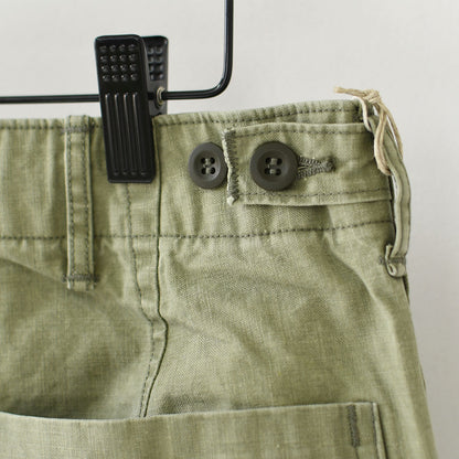 orslow [オアスロウ] SUMMER FATIGUE PANTS - GREEN -[01-5103-M16] サマーファティーグパンツ - グリーン -・ファティーグパンツ・ブラック・ムラ染め・ライトキャンバス生地・ワイドフィット・MEN'S / LADY'S [2026SS]