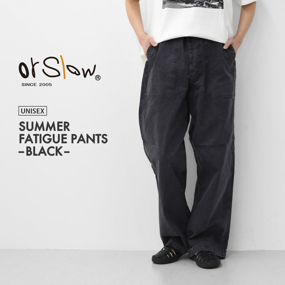 orslow [オアスロウ] SUMMER FATIGUE PANTS - BLACK -[01-5103-M61] サマーファティーグパンツ - ブラック -・ファティーグパンツ・ブラック・ムラ染め・ライトキャンバス生地・ワイドフィット・MEN'S / LADY'S [2026SS]