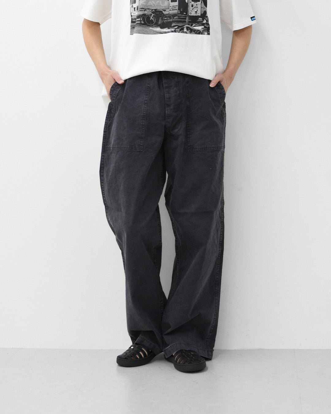 orslow [オアスロウ] SUMMER FATIGUE PANTS - BLACK -[01-5103-M61] サマーファティーグパンツ - ブラック -・ファティーグパンツ・ブラック・ムラ染め・ライトキャンバス生地・ワイドフィット・MEN'S / LADY'S [2026SS]