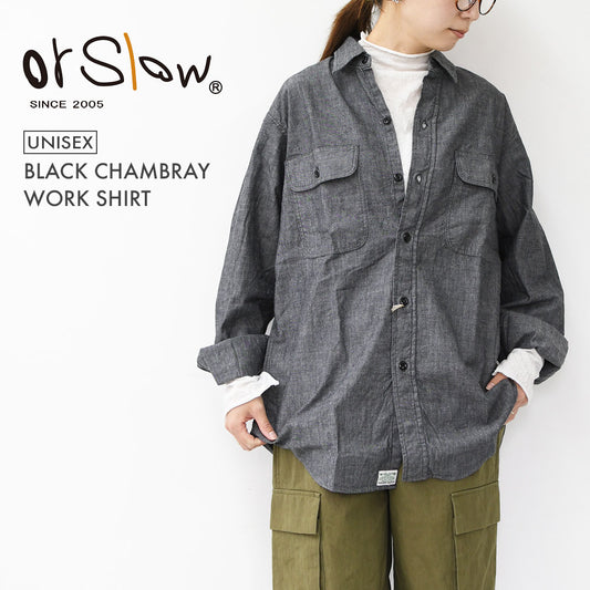 orslow [オアスロウ] BLACK CHAMBRAY WORK SHIRT [01-8064-61] ブラックシャンブレーワークシャツ・ワークシャツ・シャンブレーシャツ・ブラックシャンブレー・ヴィンテージスタイル・MEN'S [2025AW]