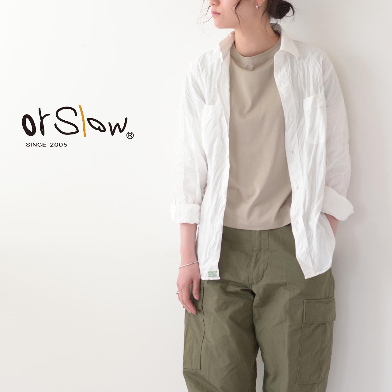 orslow [オアスロウ]  WORK SHIRT WHITE CHAMBRAY [01-8070-69] シャンブレーシャツ ホワイト [2024AW]