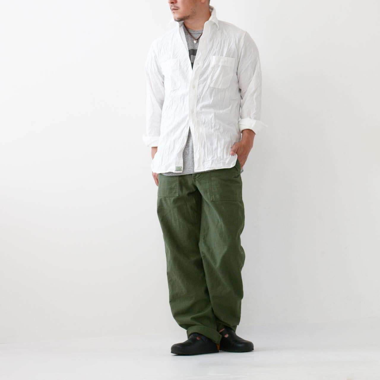 orslow [オアスロウ]  WORK SHIRT WHITE CHAMBRAY [01-8070-69] シャンブレーシャツ ホワイト [2024AW]