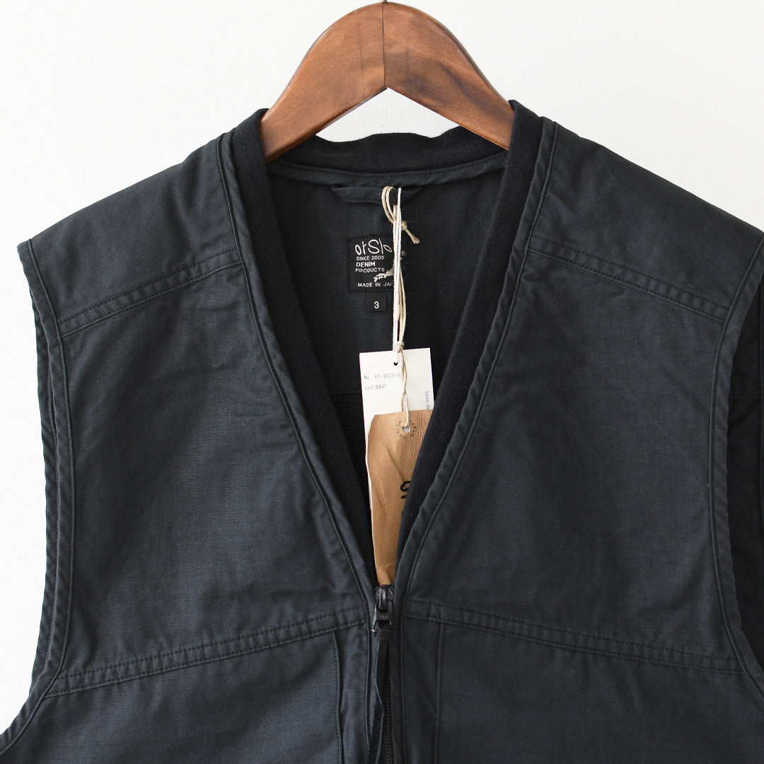 orslow [オアスロウ]UTILITY VEST -NAVY- [01-9020-02]  ユーティリティベスト -ネイビー-・ミリタリーベスト・ノースリーブアウター・ジップアップベスト・シンプル・ヴィンテージライク・ワークベスト・アウトドア・キャンプ・MEN'S/LADY'S[2026SS]