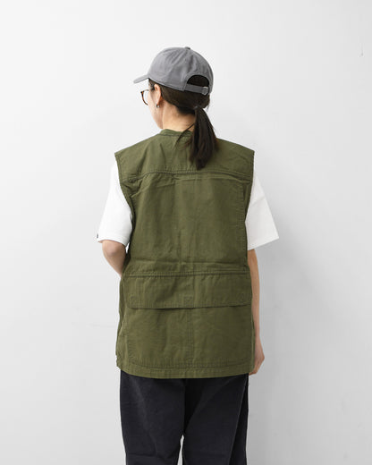 orslow [オアスロウ]UTILITY VEST -ARMY.GREEN- [01-9020-76]  ユーティリティベスト -アーミーグリーン-・ミリタリーベスト・ノースリーブアウター・ジップアップベスト・シンプル・ヴィンテージライク・ワークベスト・アウトドア・キャンプ・MEN'S/LADY'S[2026SS]