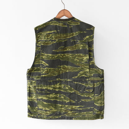 orslow [オアスロウ]UTILITY VEST -TIGER.CAMO- [01-9020-TGC]  ユーティリティベスト -タイガーカモ-・ミリタリーベスト・ノースリーブアウター・ジップアップベスト・シンプル・ヴィンテージライク・ワークベスト・アウトドア・キャンプ・MEN'S/LADY'S[2026SS]